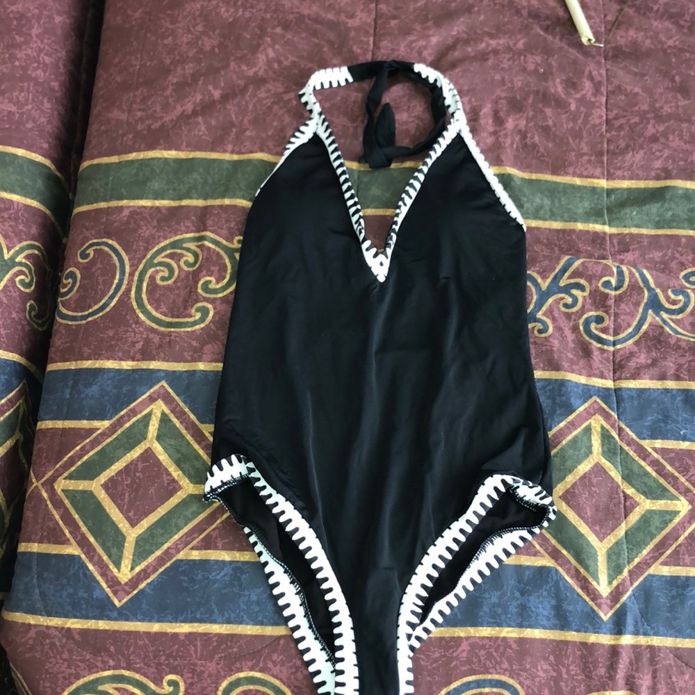 One piece halter bathing suit